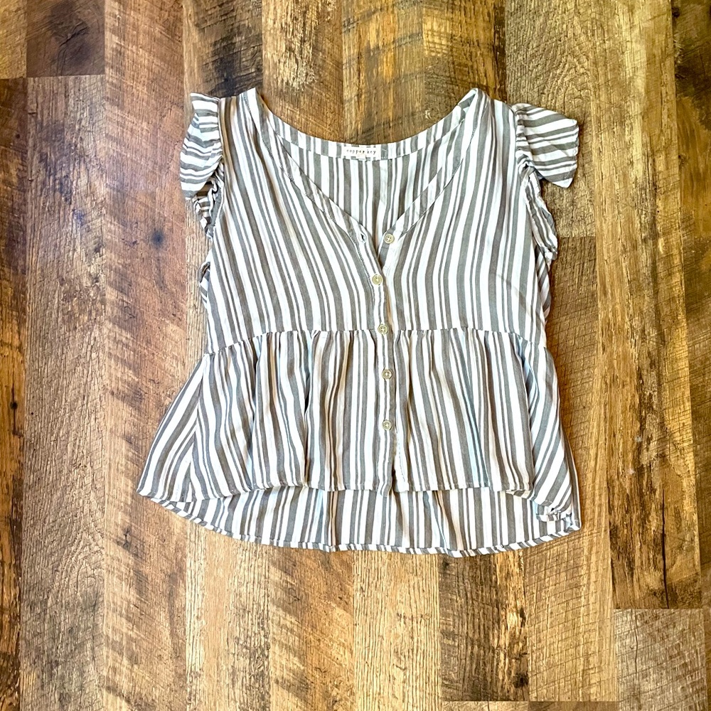 Grey striped dress shirt